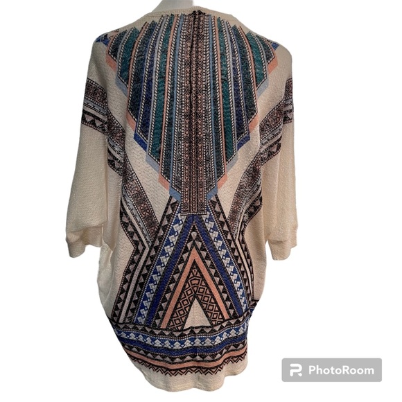 Windsor Women Boho Cardigan/Sweater Cream Geometric print size Small Geometric - Picture 4 of 8
